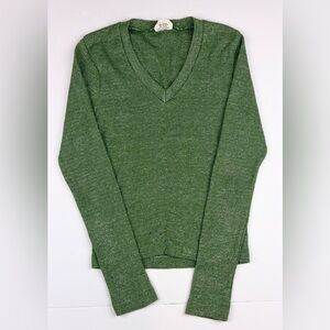 Vintage Y2K Metallic Green Ruched Long Sleeve One Size Michael Stars Style